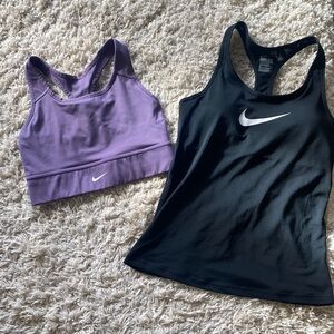 Nike Black and Purple Activewear Set